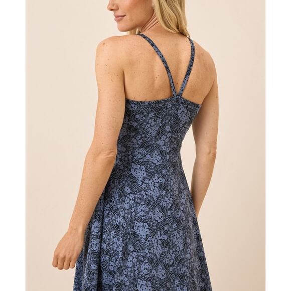 Pact Floral Midi Dress Blue Scoop Neck Pullover Sleeveless Sz 3XL Women's - Picture 3 of 10